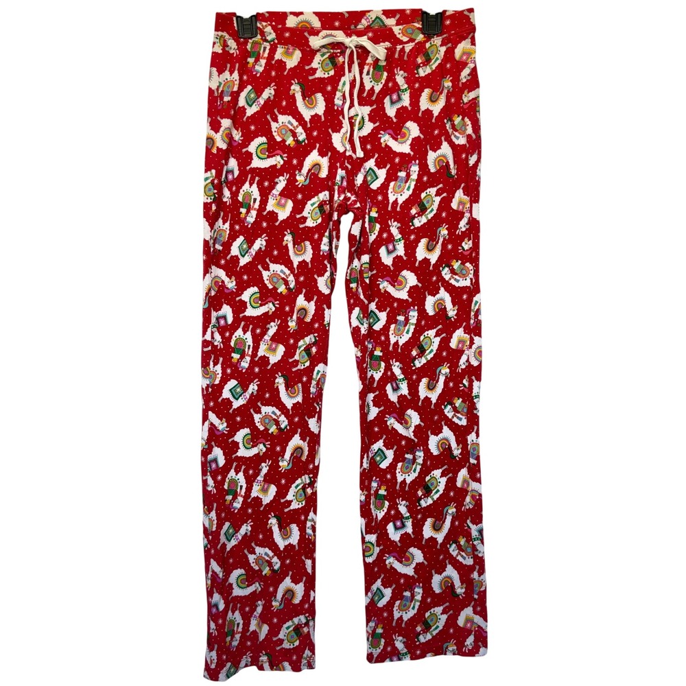 Cynthia Rowley Sleepwear Red Llama Holiday Pajama Pants Women's Small